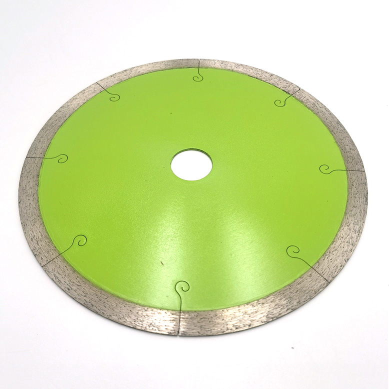 热压湿片切瓷砖、陶瓷（激光线切割） HOT PRESSED RIM DIAMOND SAW BLADE FOR  TILE CERAMIC（LASER CUTTING SLOTS）